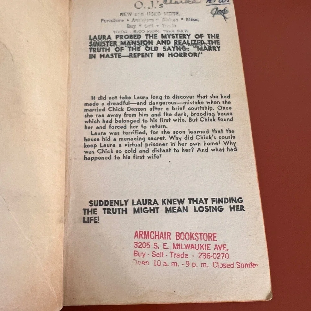 Return to Terror Theresa Charles 1966‎ First Printing Gothic Romance Paperback